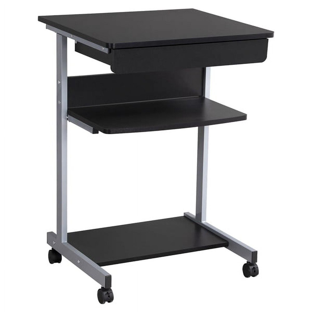 Rolling Computer Desk W/ Shelves Drawer Mobile Office Table Multi-Functional New