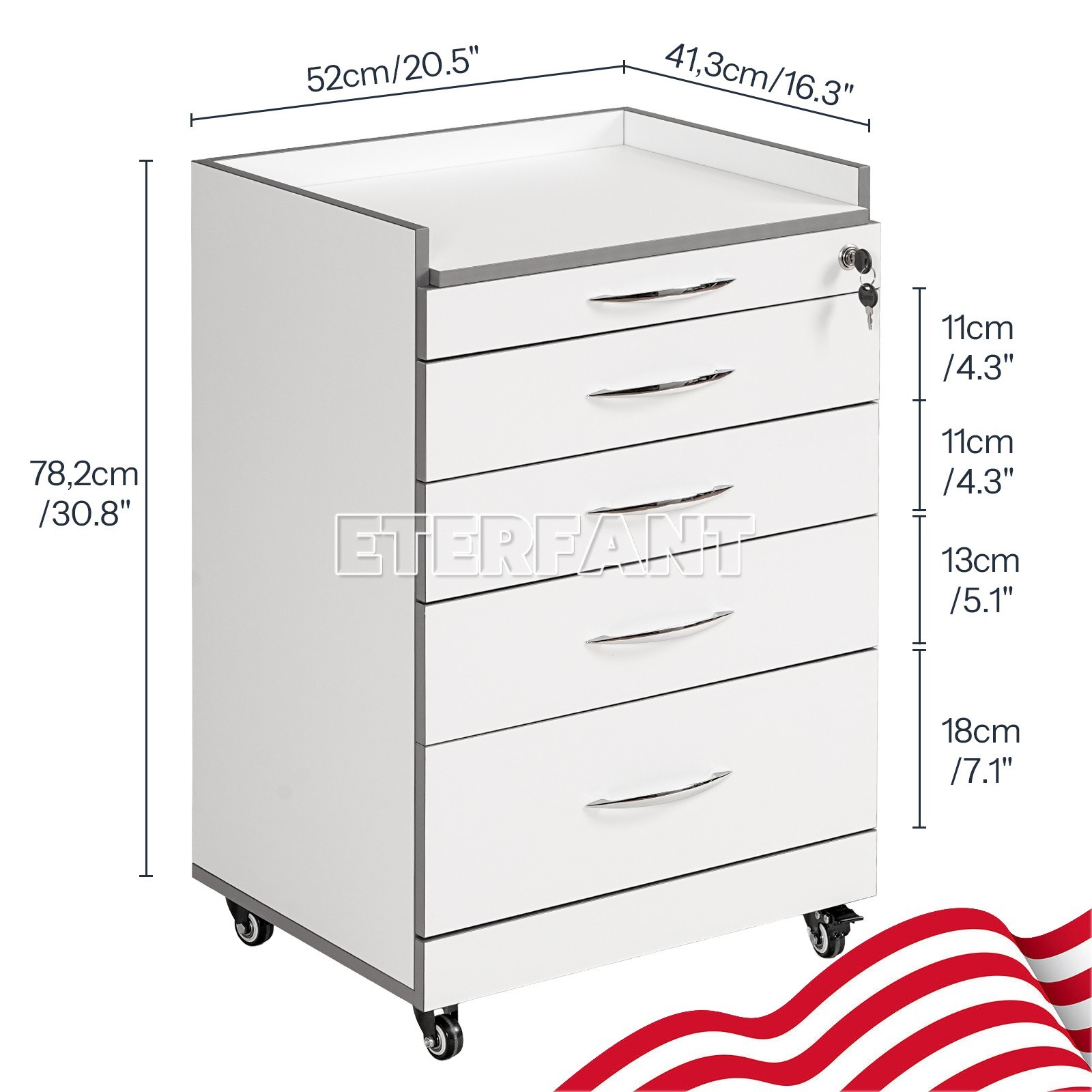 4/5 Drawers Dental Medical Trolley Acrylic Wooden Cabinet Rolling Cart w/Socket