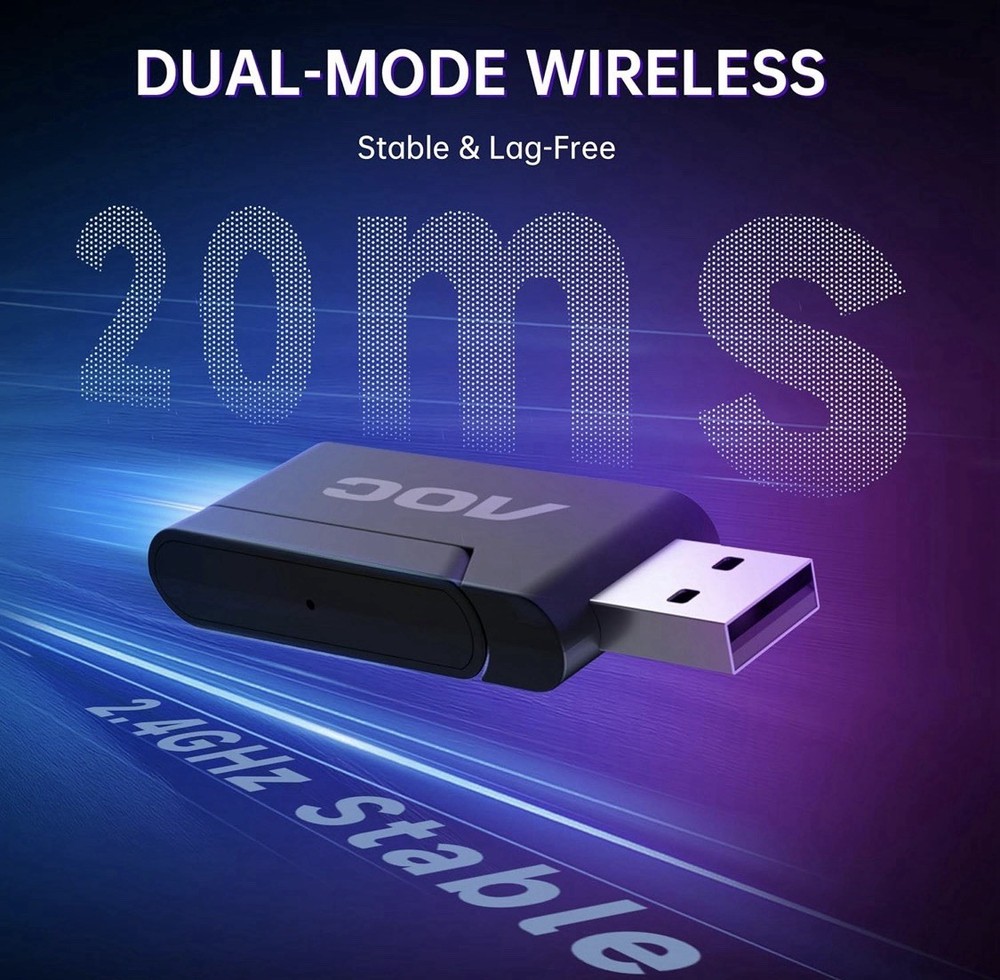 AOC Wireless Gaming Headset Compatible With PS5/4, Switch, PC, Bluetooth 5.4