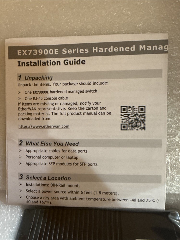 ETHERWAN EX73931-0VB HARDENED MANAGED POE SWITCH