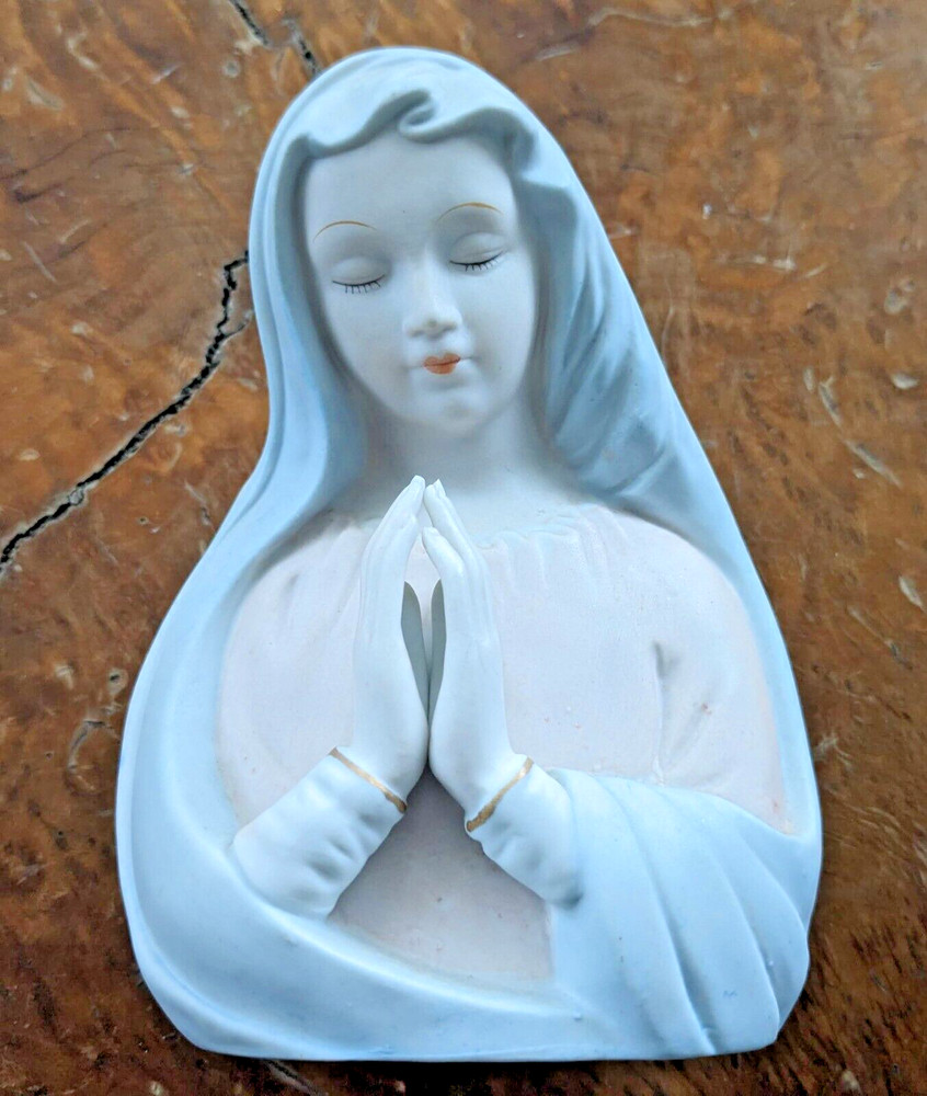 Ceramic Bisque Praying Mary Madonna 6"