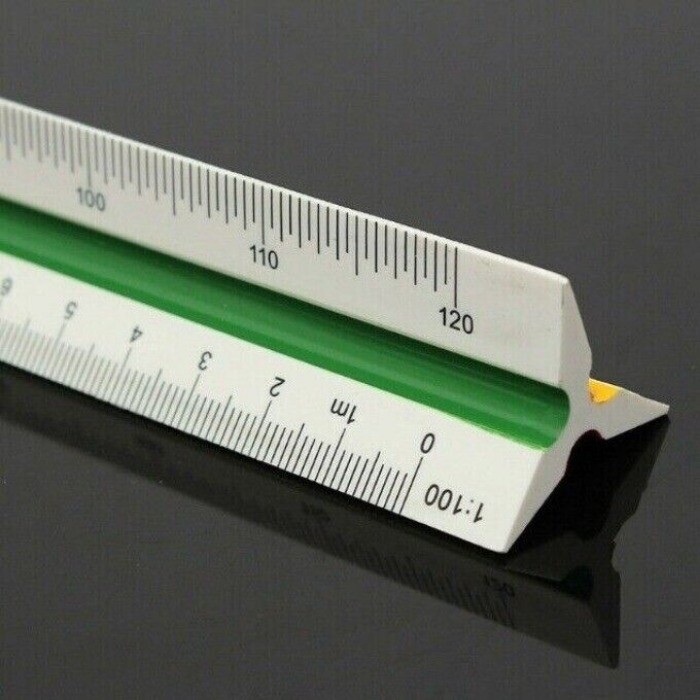 30cm/12" Solid Plastic Metric Triangular Scale Ruler Architect Engineers 1PC