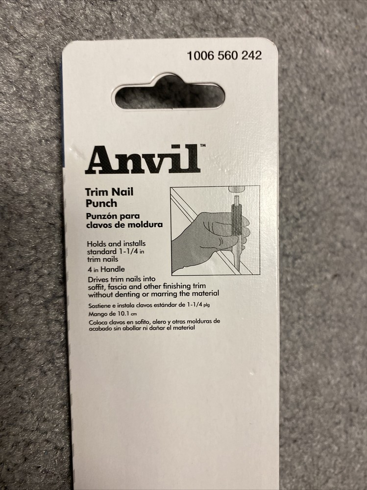 Anvil 4 inch Trim Nail Punch