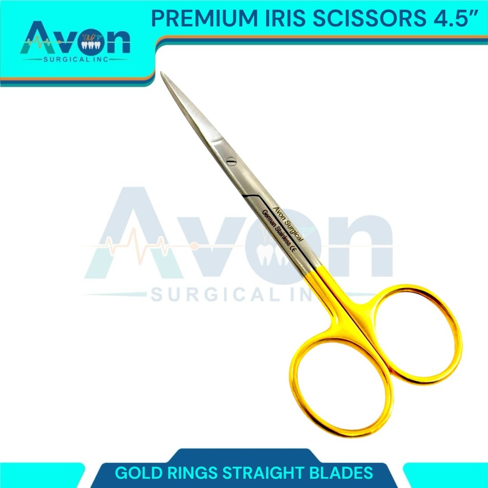 Premium Iris Scissors 4.5" w/ STR Sharp Points - Veterinary, Dental - Stainless
