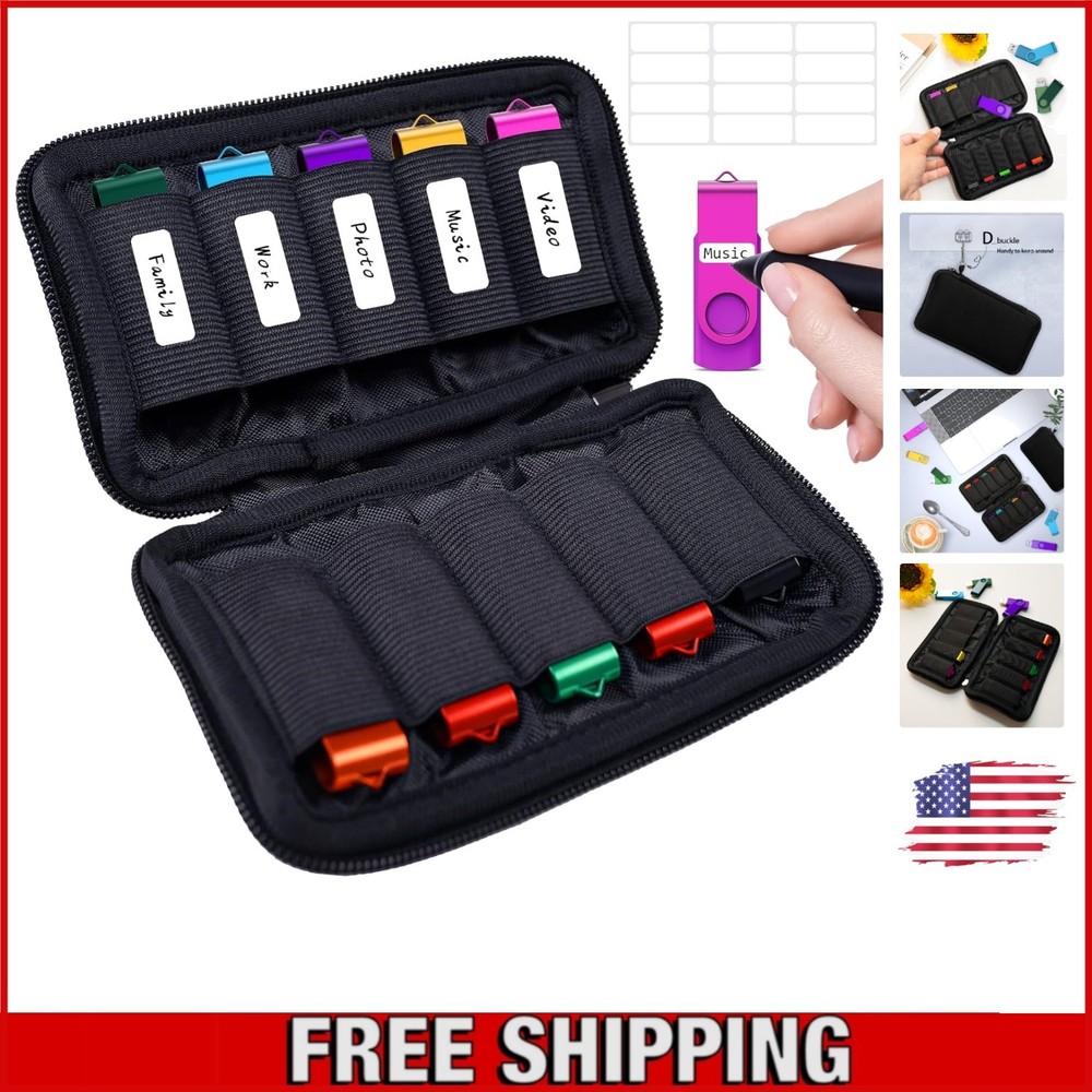 Durable Neoprene USB Holder with 10 Slots - Protect Your Electronic Essentials