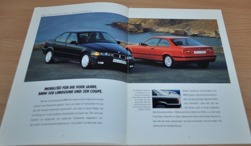 1992 BMW Programm Model Range Brochure Prospekt German Edition