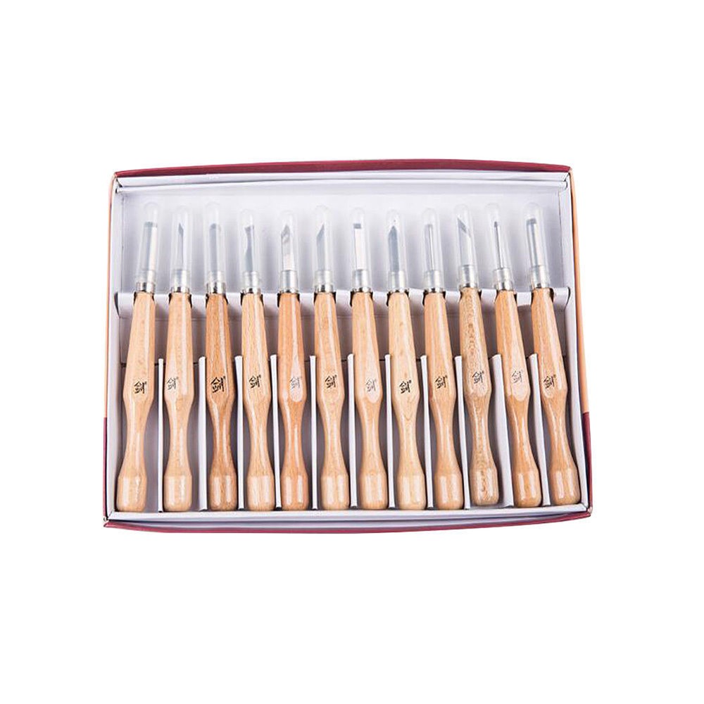 Wood Carving Hand Chisel Tool Set 12 Piece Professional Woodworking Gouges Tools