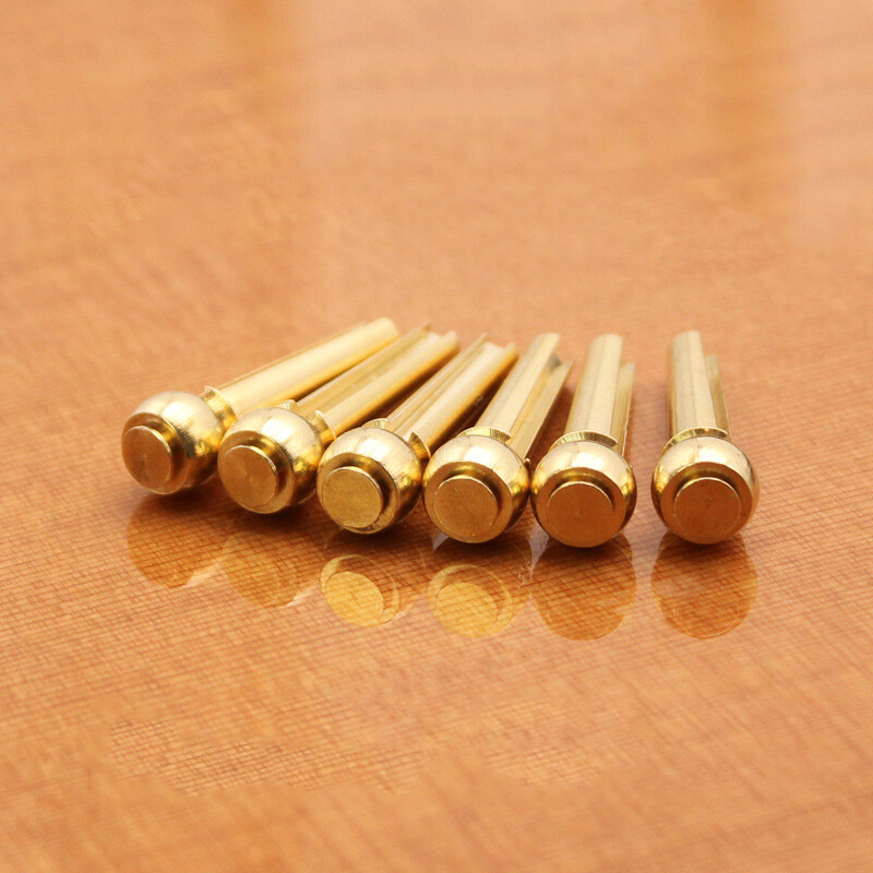 6pcs Set Acoustic Electric Guitar String Bridge Pins Solid Copper Brass Endpin
