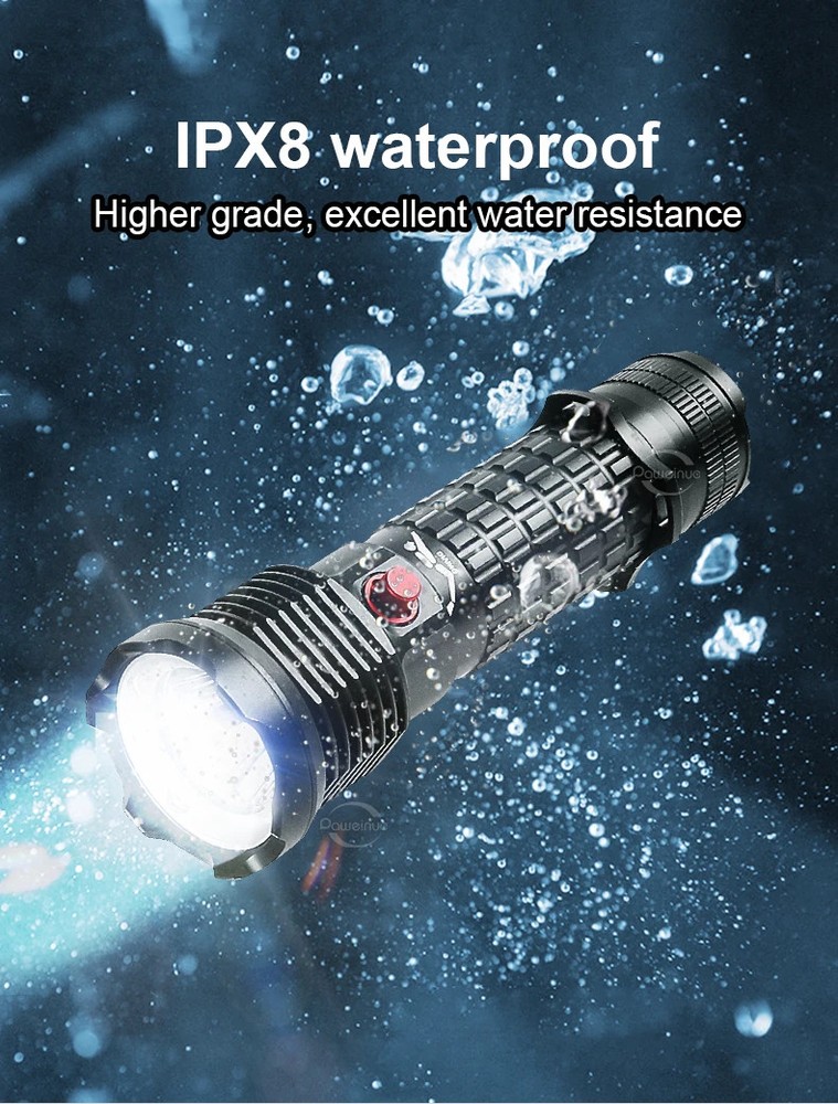 Professional Diving Torch XHP199 Scuba Flashlight Underwater Torch Light