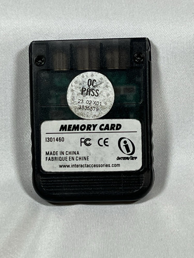 Sony Playstation 1 Memory Card Transparent Black InterAct 1MB