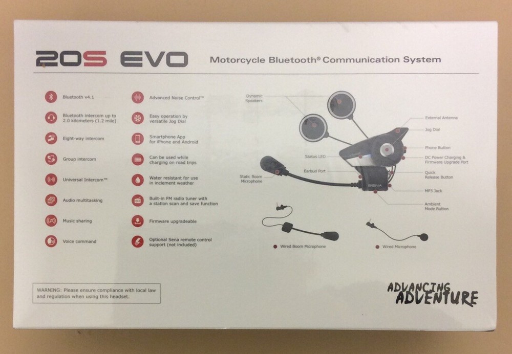 Sena 20S EVO Motorcycle Bluetooth Communication System DUAL PACK - 8way Intercom