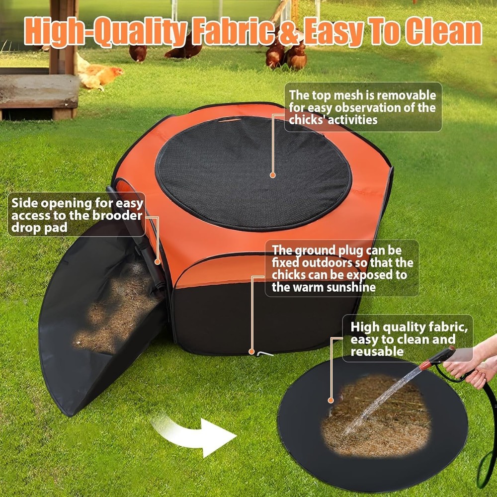 Brooder Box for Chick, 6-in-1 Chick Starter Kit, Includes Brooder Heating Plate