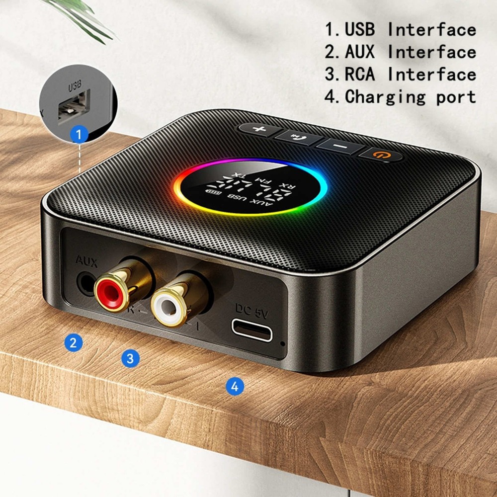 Mutiilfunction 3in1 Bluetooth 5.4 FM Transmitter Receiver Audio Adapter AUX