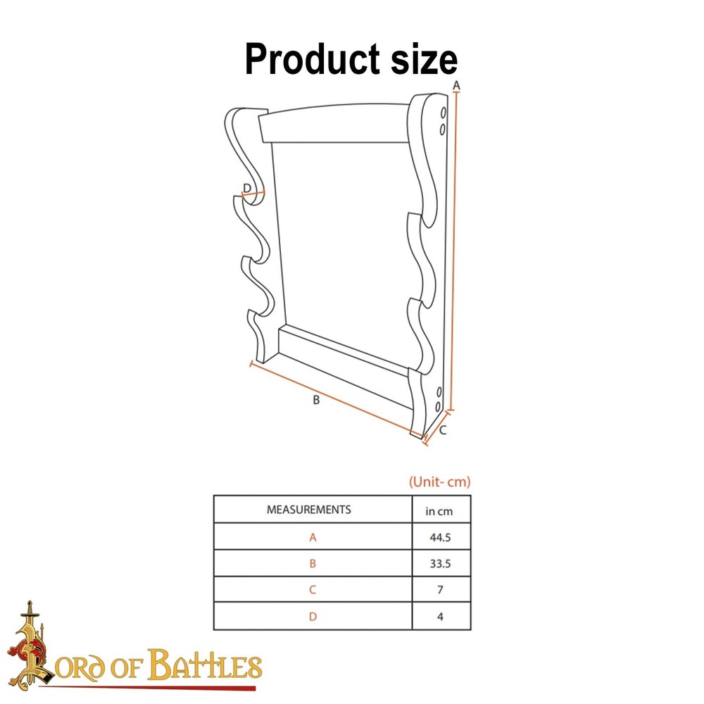Medieval Solid Wood Sword Display Stand / Holder - Gladiator and Katana Displ...