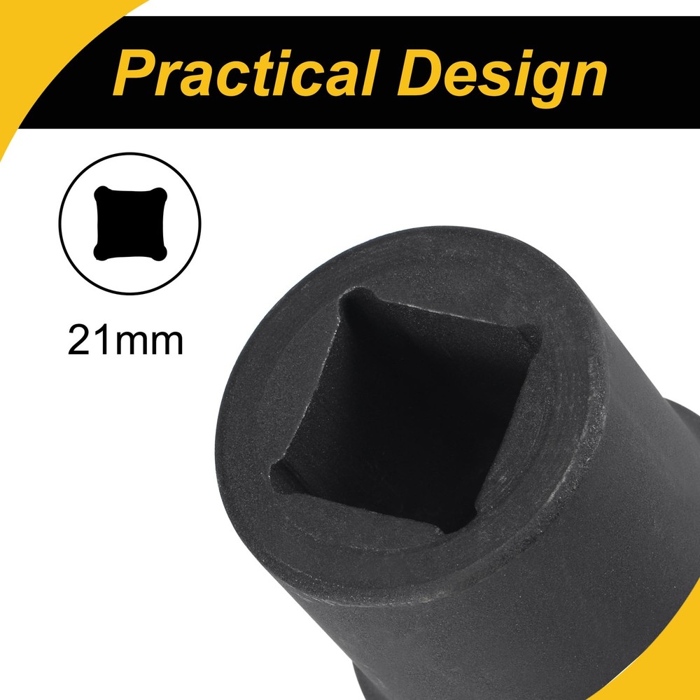 WorkBless 1" Drive by 21mm Square Impact Socket, 80mm Length CR-MO, Standard...