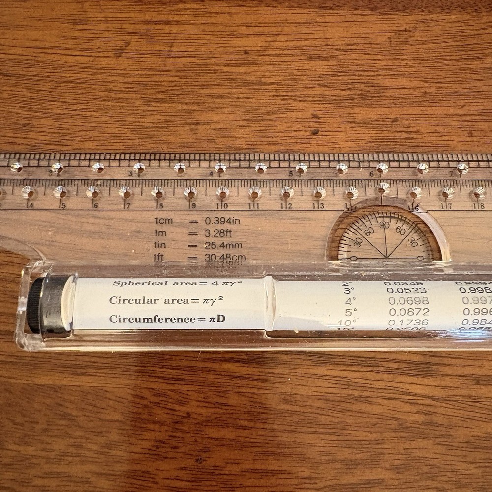 Vtg 1990’s Rolling Ruler Design Drawing Measuring Multi Tool Engineering Art