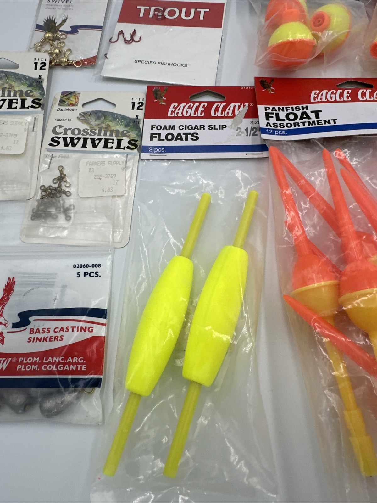 Fishing Tackle Lot Floats Swivels Hooks Sinkers Eagle Claw Trout Panfish