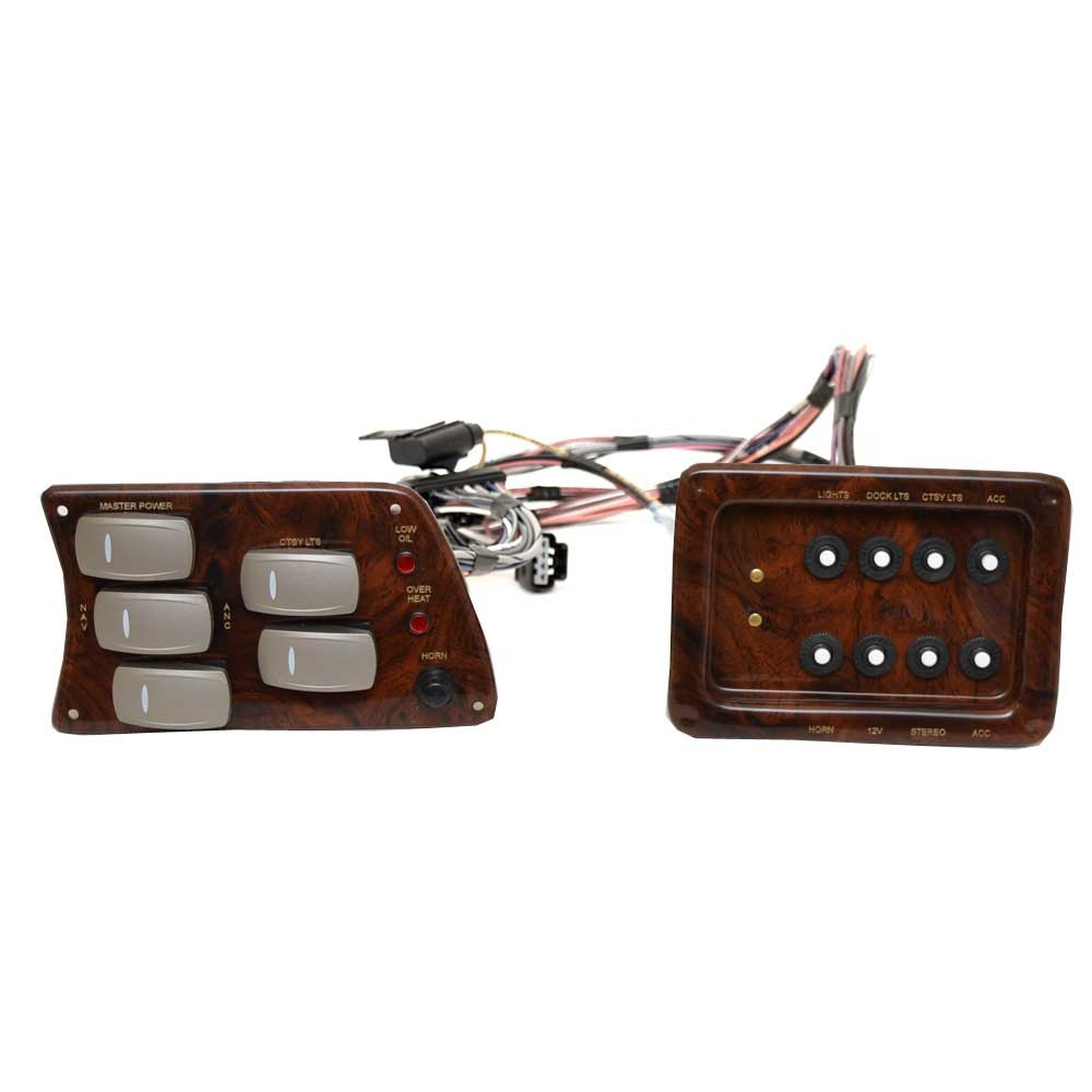 SunCatcher Pontoon Boat Switch Panel Kit | Woodgrain (2PC)