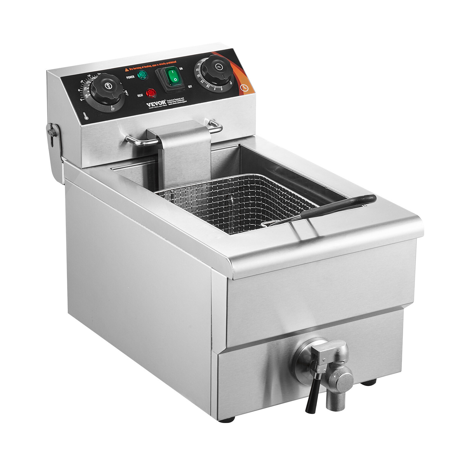 VEVOR Commercial Electric Deep Fryer Countertop Deep Fryer 1500W 11.6Qt / 11L