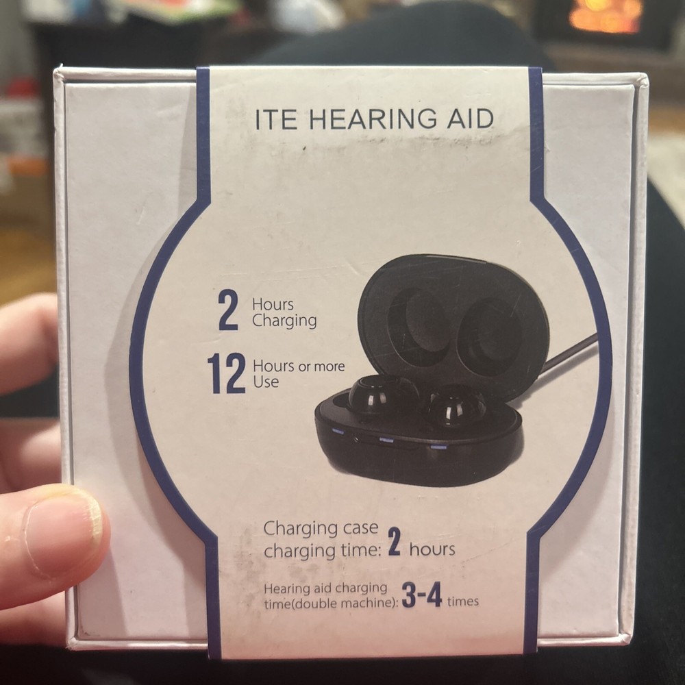 Pair Rechargeable Hearing Amplifier ITE with Charging Box