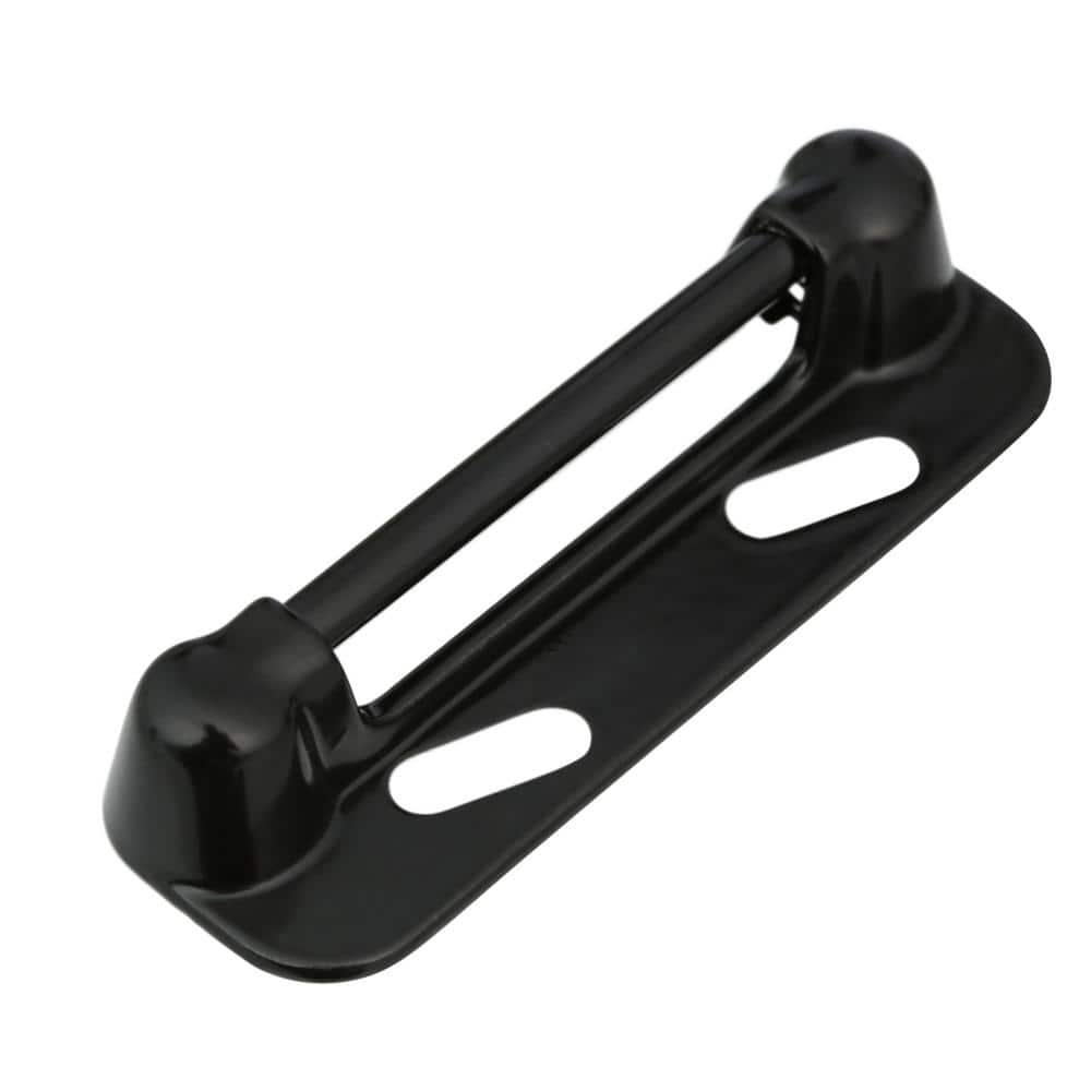 Screen and Storm Door Push Button Latch Set with Night Lock, Black (Single Pack)
