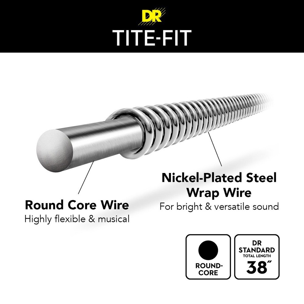 DR Strings TITE-FIT Electric Guitar Strings: Medium 10-46 (3-Pack) [MT-10-3PK]