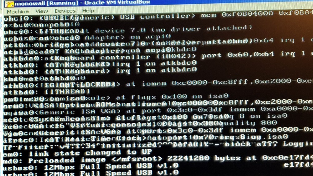 MonoWall 1.8.1 - BSD Based Firewall - Command Line Interface
