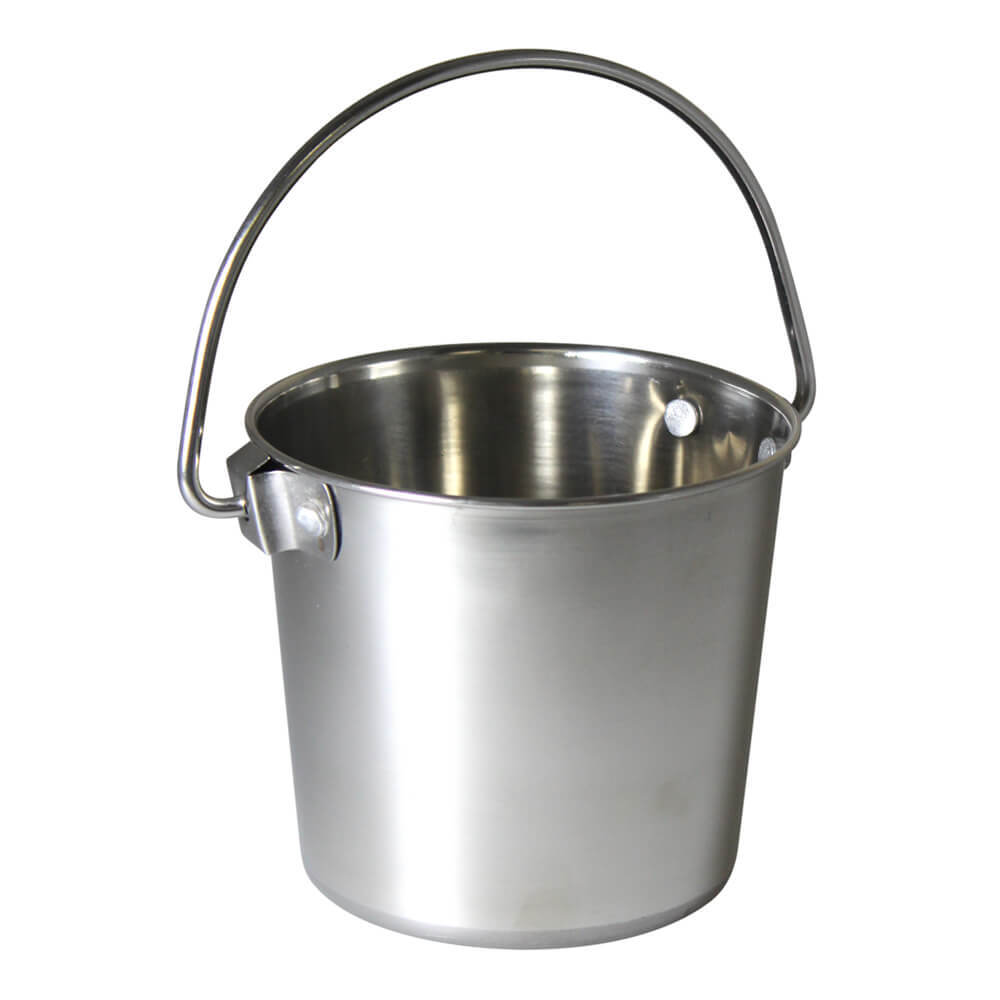 Stainless Steel Pail, Round with Rivets