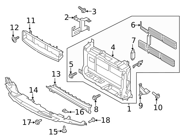Genuine Ford Radiator Support Bracket GN1Z-8A193-B
