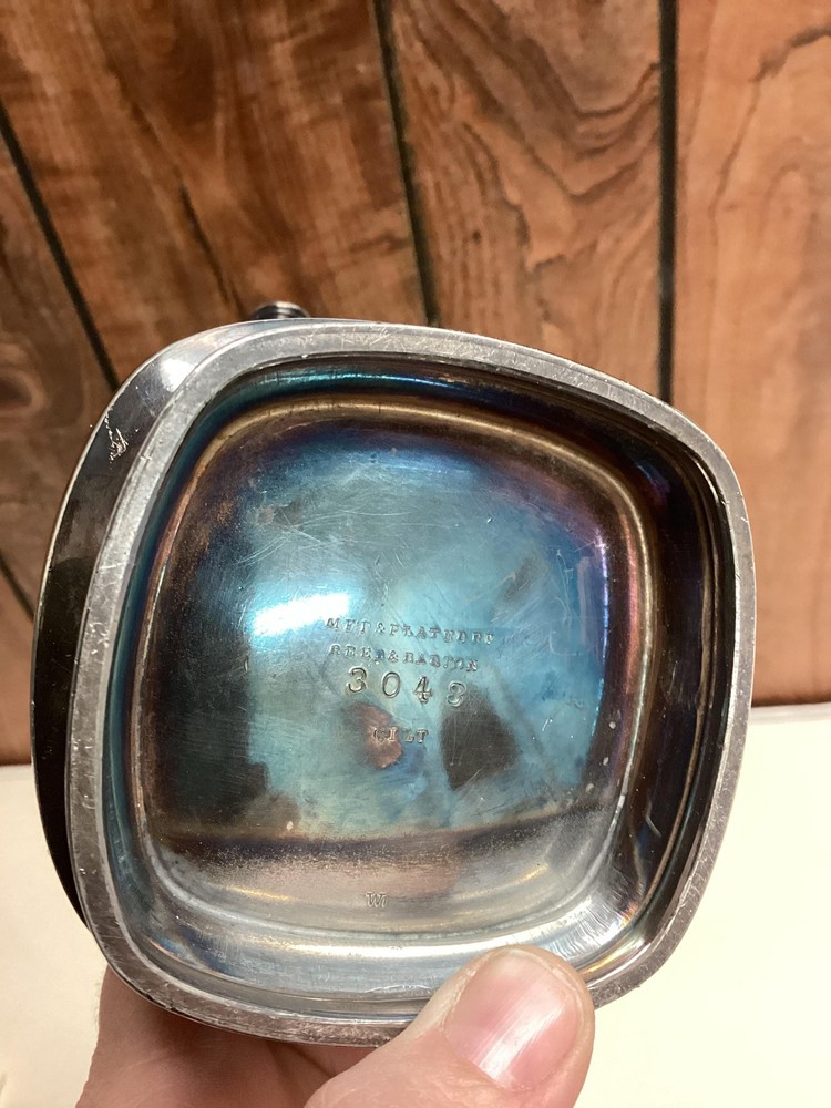 Vintage Reed & Barton Silverplate Milk Pitcher Lina Engraved Floral Etched USA