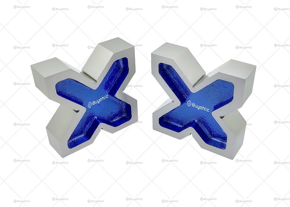 Cast Iron Precision Ground Quad Head 4 Way Vee Blocks Pair