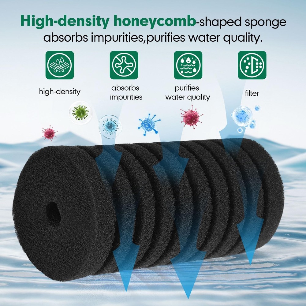 AQQA Replacement Aquarium Filter Sponge 4 Pack S（replacement sponge)
