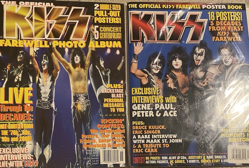 Kiss Magazine Lot Of 2~Farewell Poster Book & Farewell Photo Album~16+ Posters!