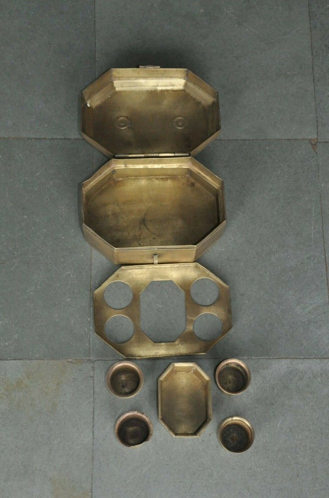 Vintage Brass Handcrafted Solid 5 Compartment Betel Nut Box