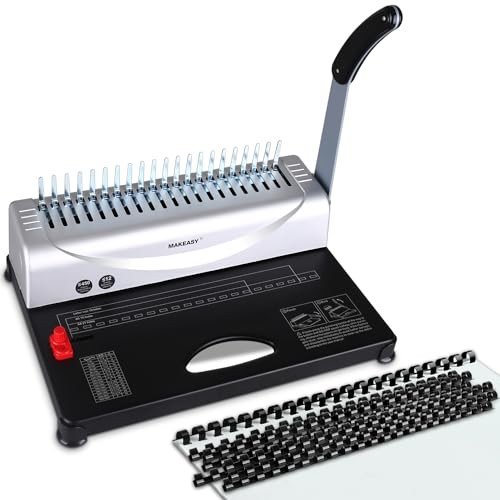 Binding Machine, 21-Hole, 450 Sheets, Comb Binding Machines with 1 Box Comb