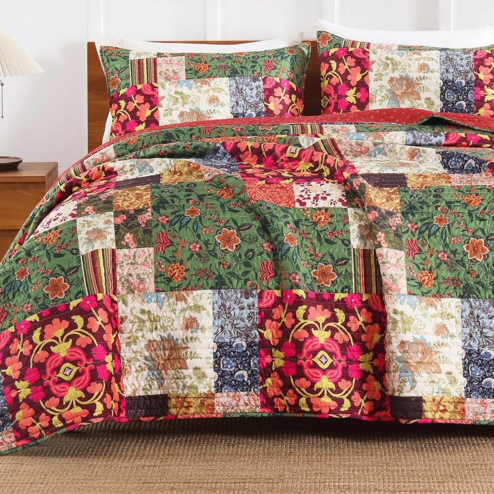 Twin Quilt Set Bed Patchwork Quilts Queen Size Comforter Coverlet Bedspread