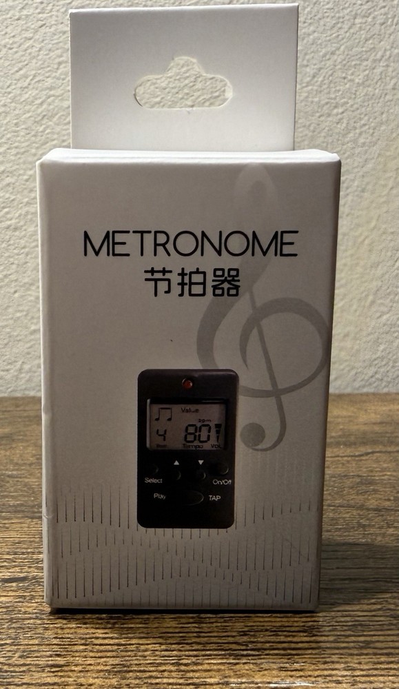 Clip On Digital Metronome LCD Tempo Trainer Tap Function Light Blue