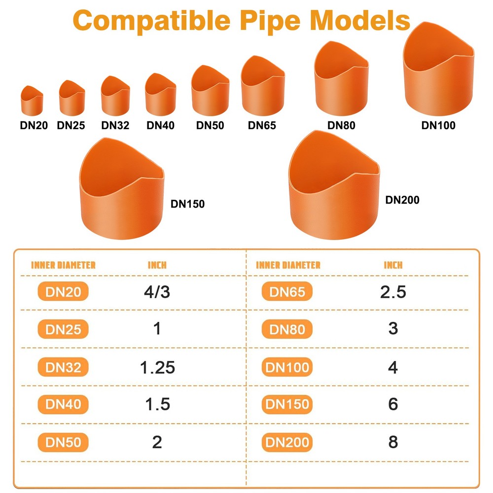 10x Pipe Saddle Template Cutting Guide 3/4"-8" for Welding Miter Cut Pipe Layout
