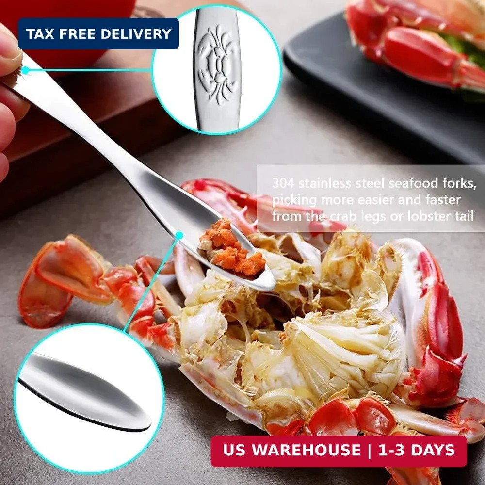 Crab Leg Crackers and Tools - Lobster Crackers and Picks Set Shellfish Crab Claw