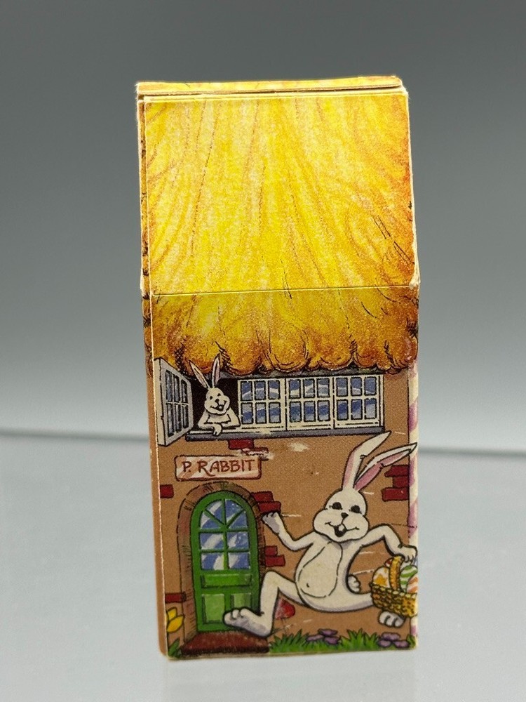 c 1980 FLEER Sealed EASTER BUNNY HUT Peter Rabbit CANDY HOUSE Container Vintage