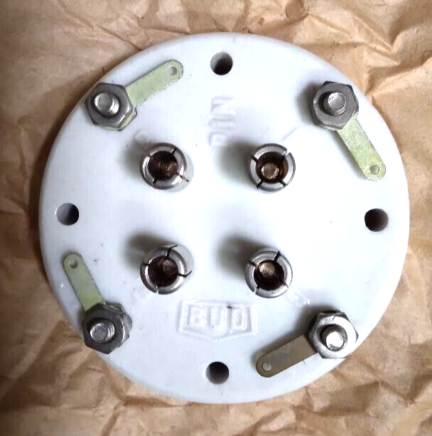 BUD Vintage Socket S-226/ 4 Prong Transmitting Socket