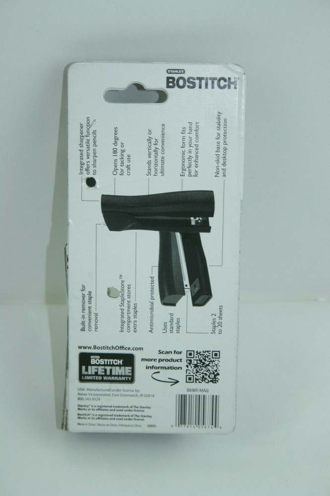 Bostitch Dynamo Stapler - 20 Sheet Capacity, Wine Metallic