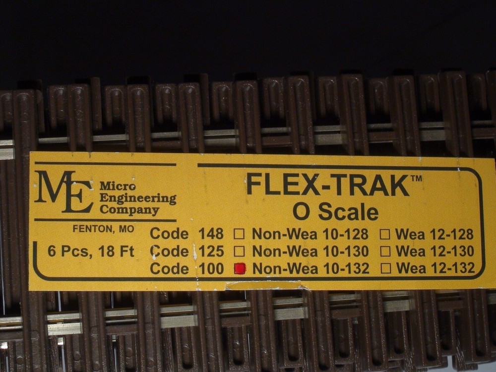 Micro Engineering O Scale Code 100  Non-Weathered Flex Track ~ 2 Rail ~ 10-132-6