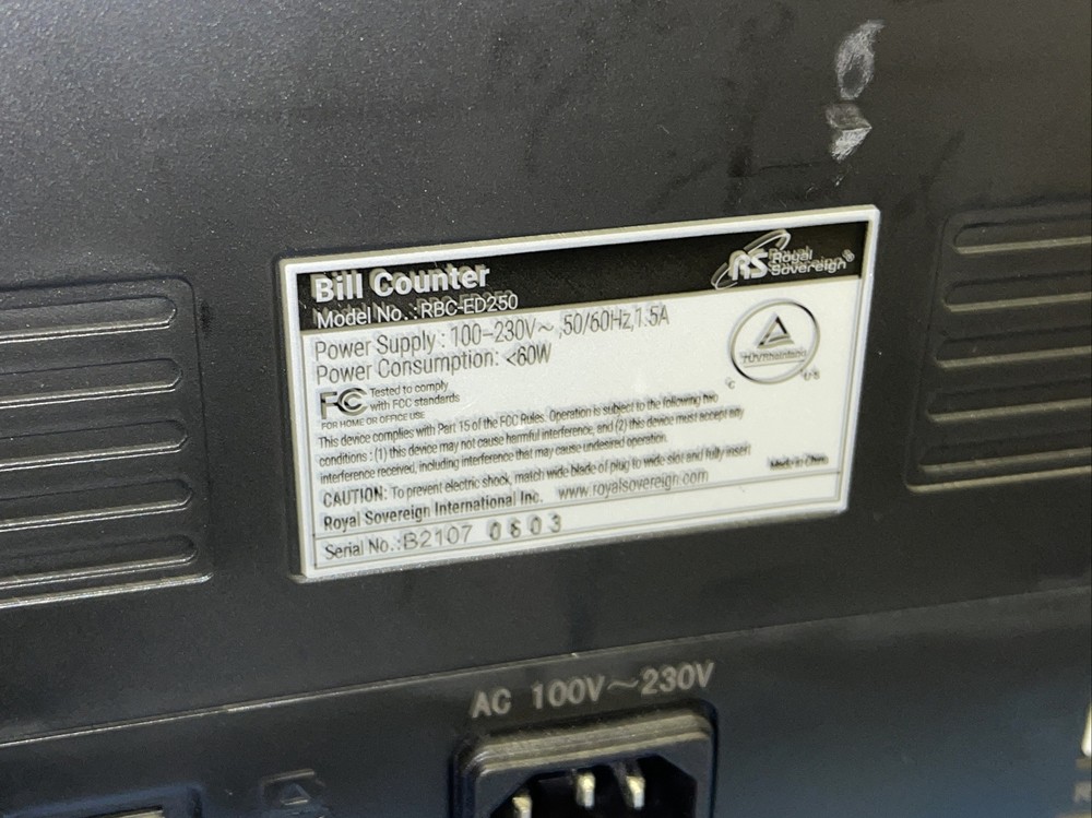 Royal Sovereign Front-Loading Bill Counter RBC-ED250