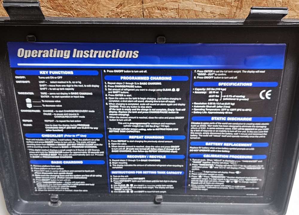 Blue Point Portable Electronic Refrigerant Scale ACT120A