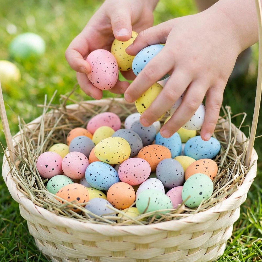 300 Pcs Mini Easter Eggs Speckled Foam Easter Eggs, 3 Sizes Artificial Easter...
