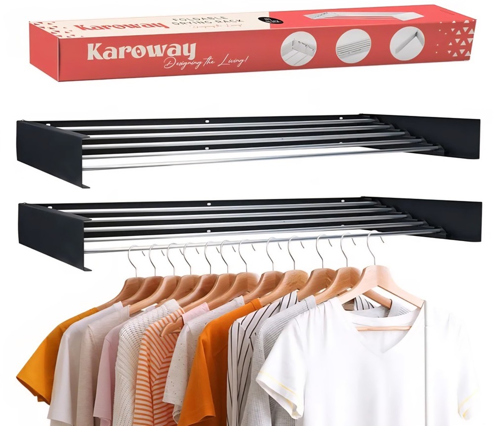 Wall Mounted Clothes Drying Rack 40" Folding Laundry Rack for Heavy Duty Use