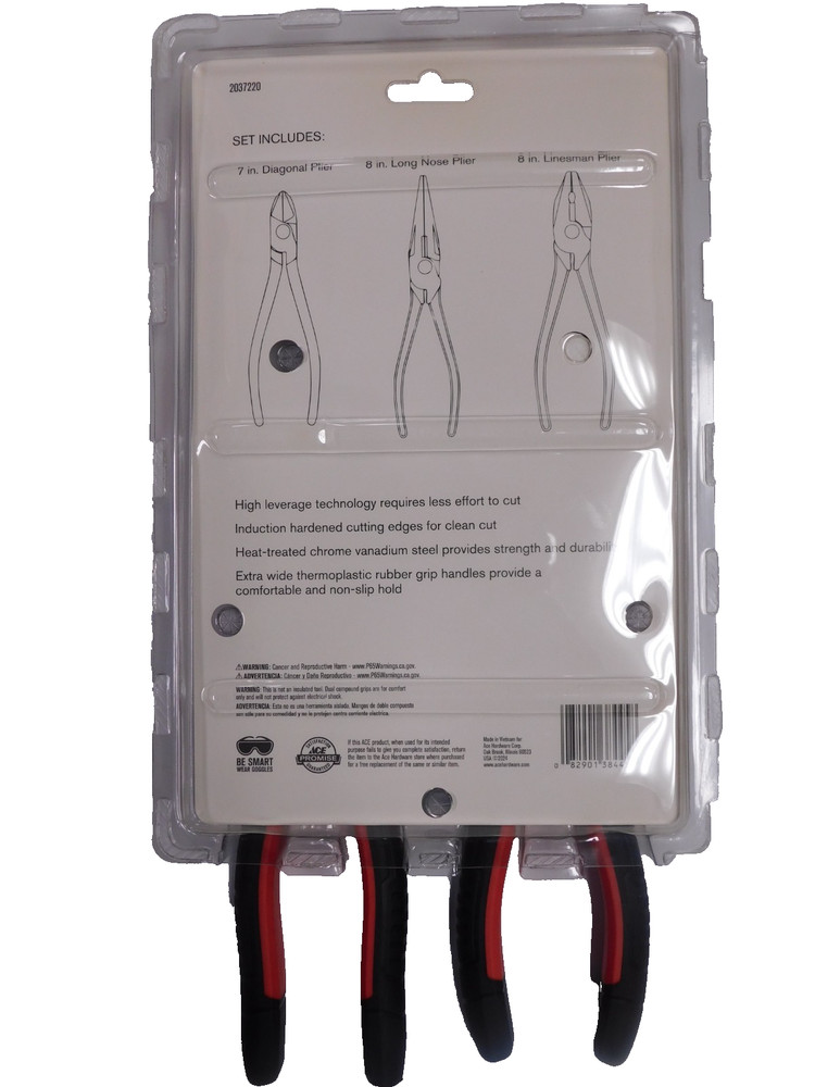 ACE 3 Piece High Leverage Pliers Set