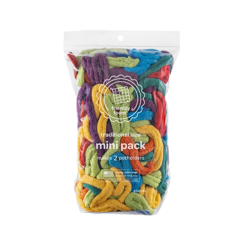 Friendly Loom | 7” Traditional-Sized Multicolor Potholder Weaving Loops | Cra...