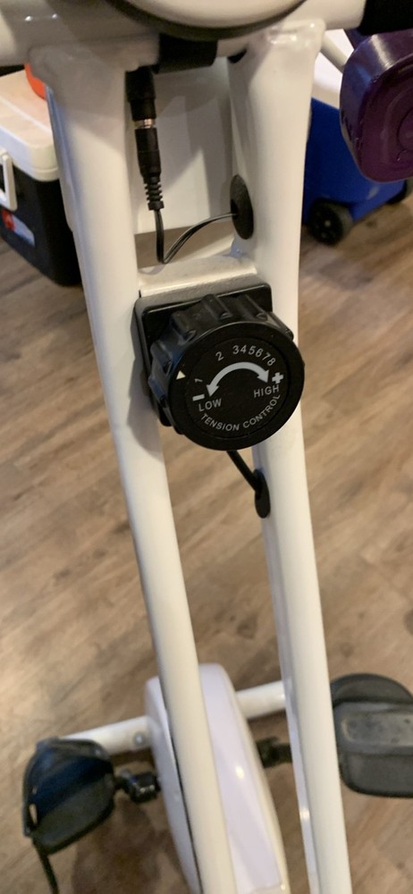 pro-form white foldable stationary exercise peddling bike